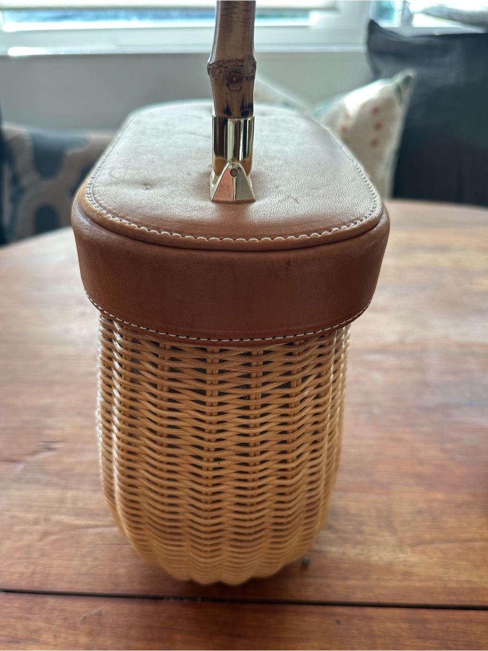 j mclaughlin Wicker Summer Bag With Bamboo Handle - Picture 5 of 10